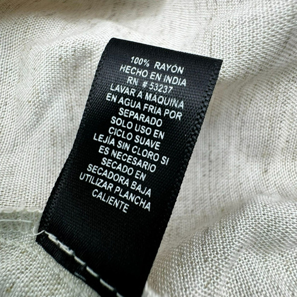 MLLE GABRIELLE 3X Beige Midi Dress Boho Peasant Lagenlook Tassel Tie Ruffle Tier - Picture 8 of 10